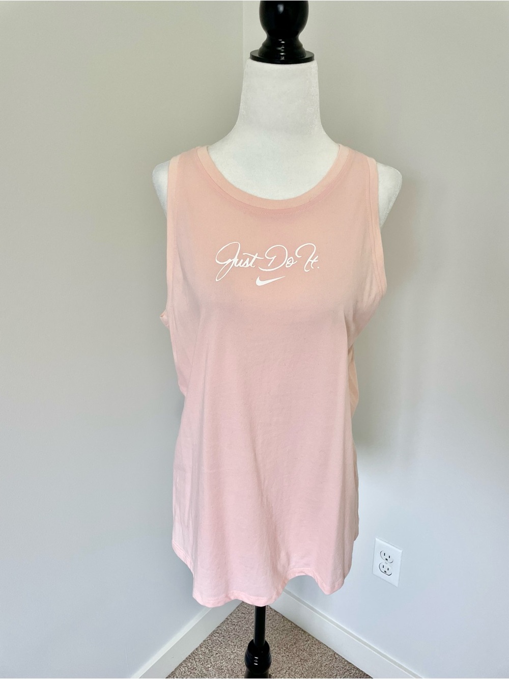 Nike Pink Cursive Just Do It Dri-Fit Tank Top - Size Medium